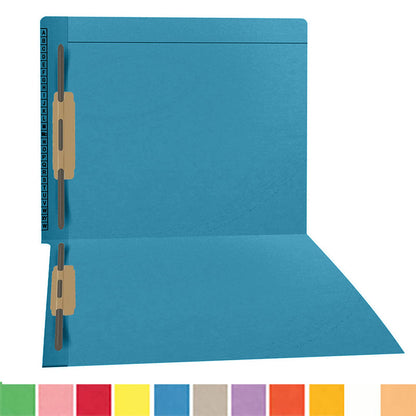 11 pt Kardex Match Folder, Reinforced Top and End Tab with A-Z Scale Printed on Left End Tab, Letter Size, Fastener Pos #1  (Box of 50)