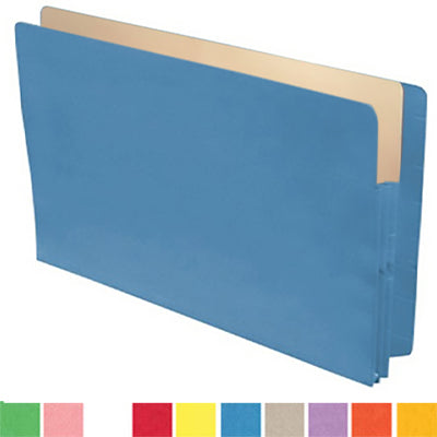 Color Expansion Pockets, Full End Tab, Paper Gussets, Legal Size, 1-3/4" Expansion (Carton of 250)