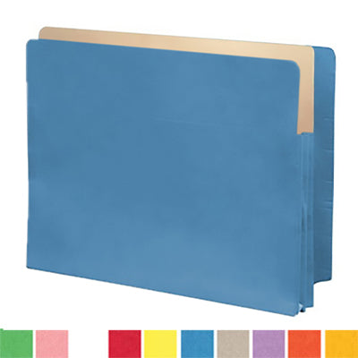 Color Expansion Pockets, Full End Tab, Paper Gussets, Letter Size, 1-3/4" Expansion (Carton of 250)