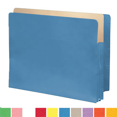 Color Expansion Pockets, Full End Tab, Paper Gussets, Letter Size, 3-1/2" Expansion (Carton of 250)
