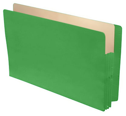 Color Expansion Pockets, Full End Tab, Paper Gussets, Legal Size, 3-1/2" Expansion (Carton of 250)