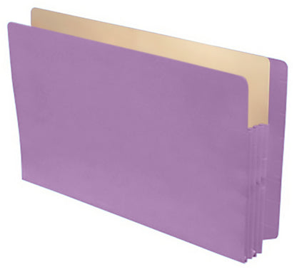 Color Expansion Pockets, Full End Tab, Paper Gussets, Legal Size, 3-1/2" Expansion (Carton of 250)