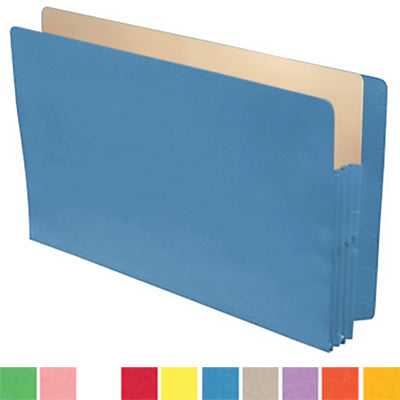 Color Expansion Pockets, Full End Tab, Paper Gussets, Legal Size, 3-1/2" Expansion (Carton of 250)