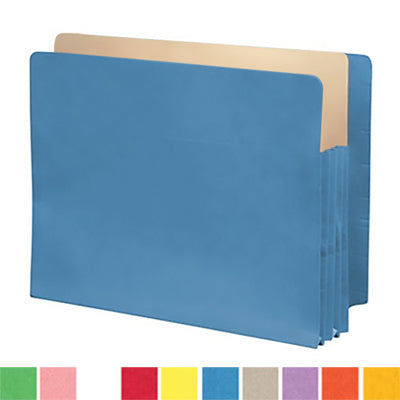 Color Expansion Pockets, Full End Tab, Paper Gussets, Letter Size, 5-1/4" Expansion (Carton of 250)