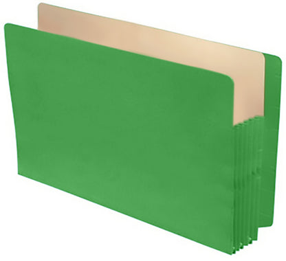 Color Expansion Pockets, Full End Tab, Paper Gussets, Legal Size, 5-1/4" Expansion (Carton of 250)