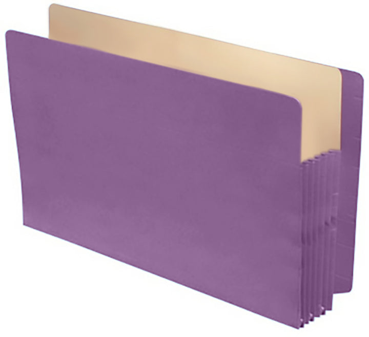 Color Expansion Pockets, Full End Tab, Paper Gussets, Legal Size, 5-1/4" Expansion (Carton of 250)