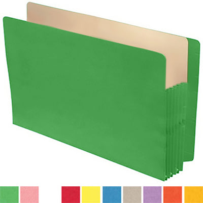 Color Expansion Pockets, Full End Tab, Tyvek Gussets, Legal Size, 5-1/4" Expansion (Carton of 250)