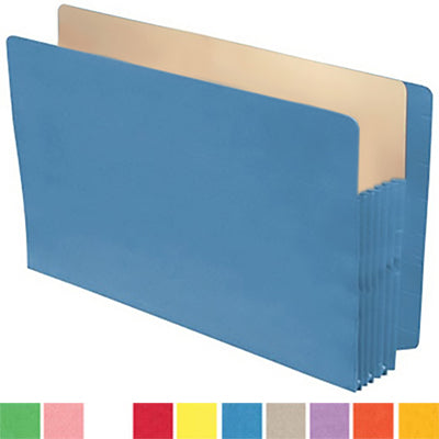 Color Expansion Pockets, Full End Tab, Paper Gussets, Legal Size, 5-1/4" Expansion (Carton of 250)