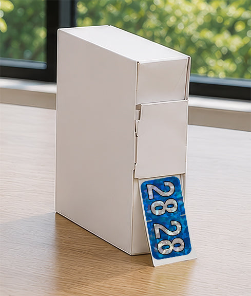 PMA Blue Holographic Year 28 Labels, 1-1/2" X 3/4" Laminated- Roll of 500