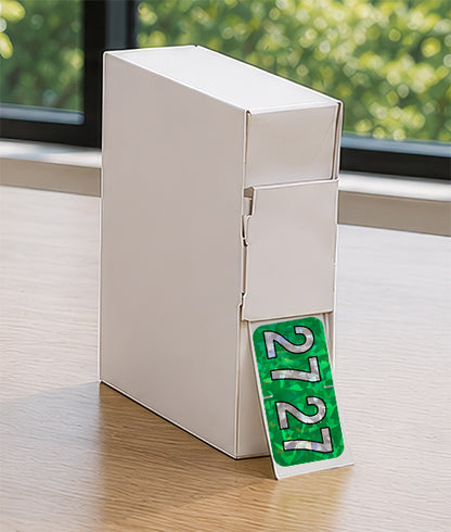 PMA Green Holographic Year 27 Labels, 3/4" x 1-1/2" Laminated- Roll of 500