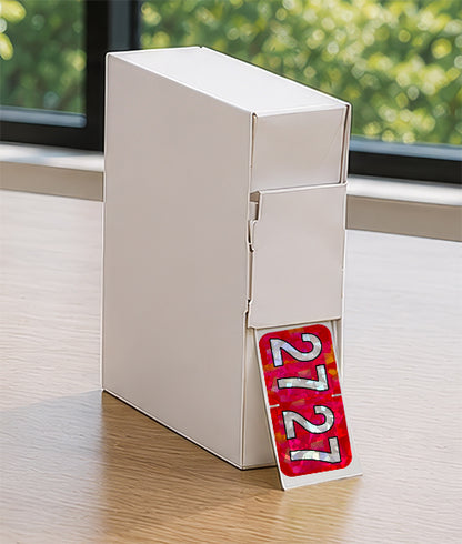 PMA Red Holographic Year 27 Labels, 3/4" x 1-1/2" Laminated- Roll of 500