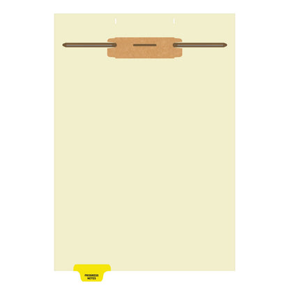 Individual Fileback Divider Tabs, Top Flap, Bottom Tabs, Progress Notes, Yellow, 1/8th Cut, Pos #2 (Pack of 50)
