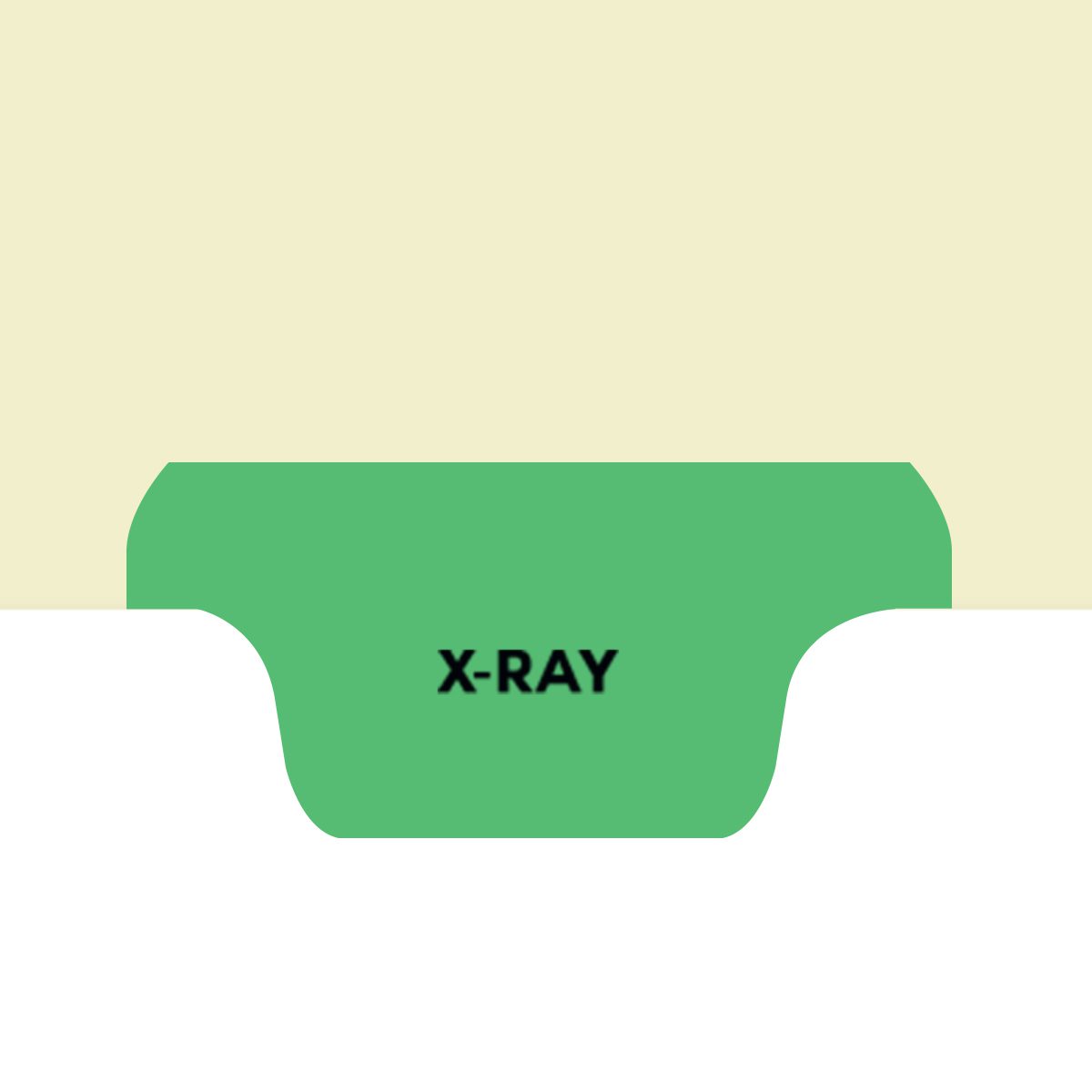 Individual Fileback Divider Tabs, Top Flap, Bottom Tabs, X-Ray, Light Green, 1/8th Cut, Pos #4 (Pack of 50)