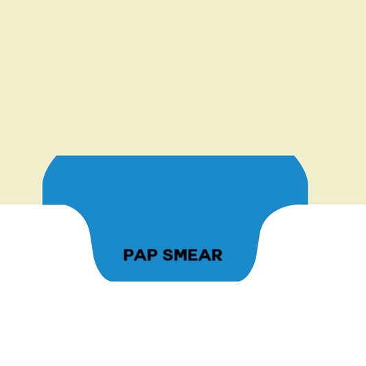 Individual Fileback Divider Tabs, Top Flap, Bottom Tabs, Pap Smear, Medium Blue, 1/8th Cut, Pos #7 (Pack of 50)