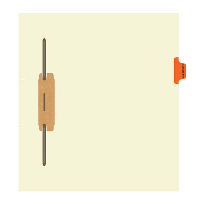 Individual Fileback Divider Tabs, Side Flap, Side Tabs, Lab Reports, Orange, Side Tab 1/8th Cut, Pos #3 (Pack of 50)