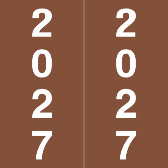 IFC Year 2027 labels, 1-7/8H x 1-7/8W Laminated- Roll of 500