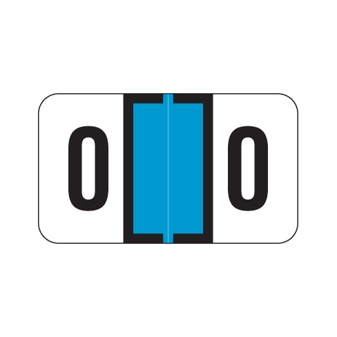 Jeter 0300 "0" Labels 15/16" X 1-5/8" Laminated- Roll of 500
