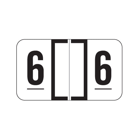 Jeter 0300 "6" Labels 15/16" X 1-5/8" Laminated- Roll of 500