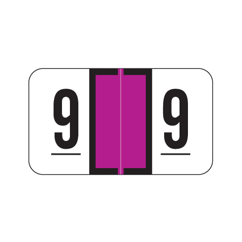 Jeter 0300 "9" Labels 15/16" X 1-5/8" Laminated- Roll of 500