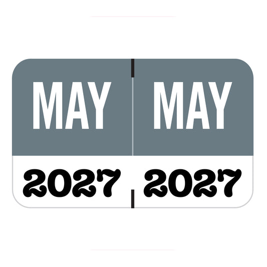 Jeter Month/Year Labels, May 2027, 1" X 1-5/8" Laminated- Pack of 225