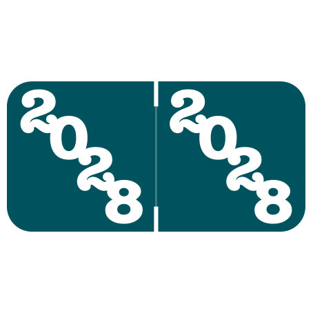 Jeter Year 2028 Labels, 3/4" X 1-1/2" Laminated- Roll of 500