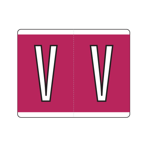 Kardex "V" Labels 1-1/4" X 1-1/2" Laminated- Roll of 500
