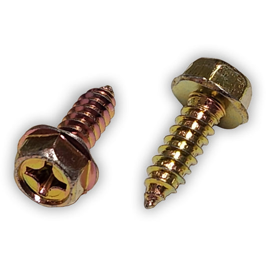 #14 x 3/4" Hex Head Brass Colored License Plate Screws (Box of 100)