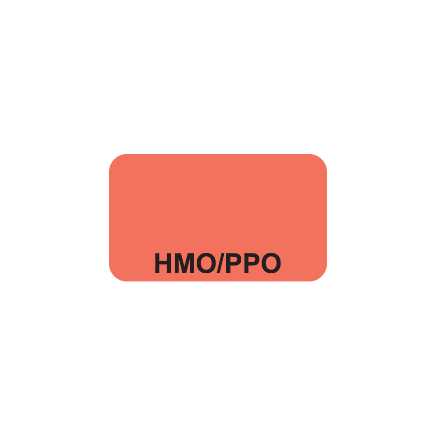 MAP1040 HMO/PPO- Fluorescent Red 1-1/2" X 7/8"- Roll of 250