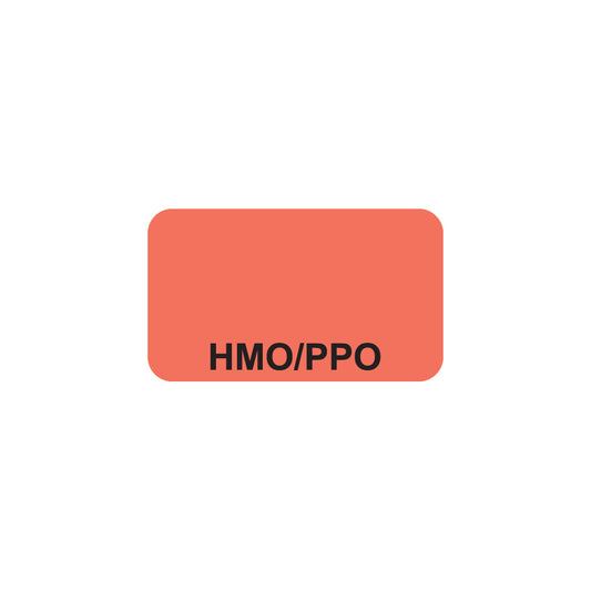 MAP1040 HMO/PPO- Fluorescent Red 1-1/2" X 7/8"- Roll of 250
