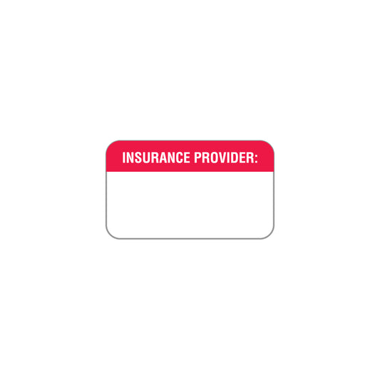 MAP1110 INSURANCE PROVIDER- Red/White, 1-1/2" X 7/8" (Roll of 250)