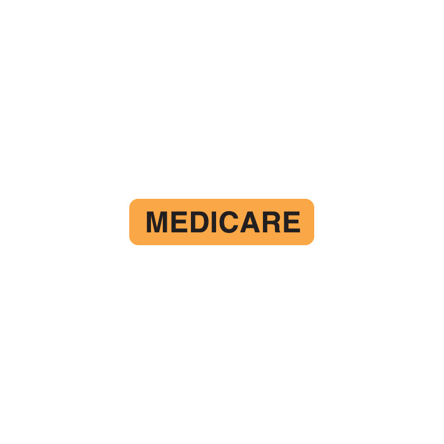 MAP113 MEDICAID- Fluorescent Orange 1-1/4" X 5/16" (Roll of 500)
