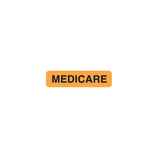 MAP113 MEDICAID- Fluorescent Orange 1-1/4" X 5/16" (Roll of 500)
