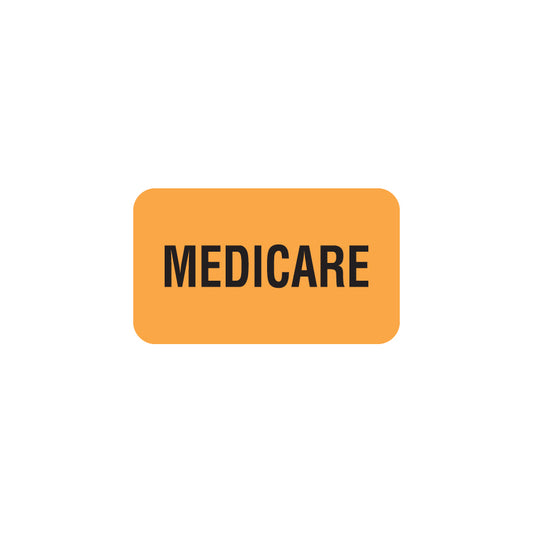 MAP1160 MEDICARE- Fluorescent Orange 1-1/2" X 7/8" (Roll of 250)