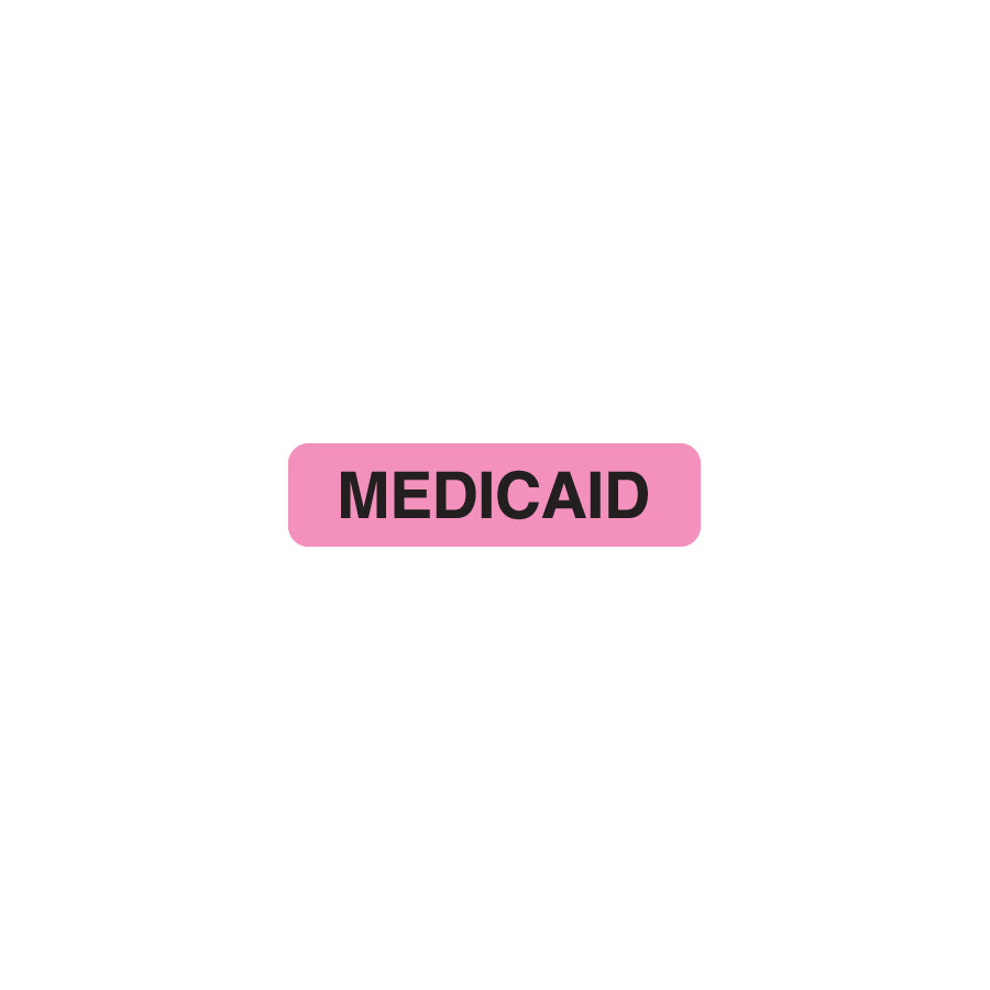 MAP120 MEDICAID- Fl Pink 1-1/4" X 5/16" (Roll of 500)
