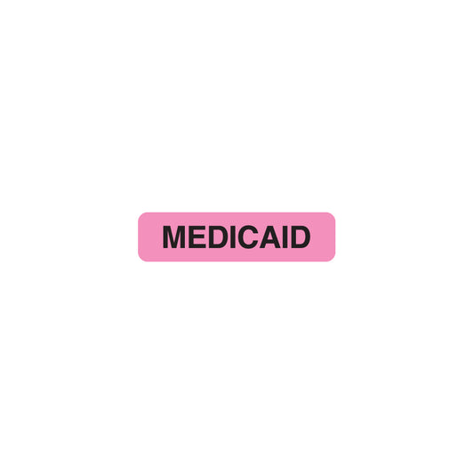 MAP120 MEDICAID- Fl Pink 1-1/4" X 5/16" (Roll of 500)