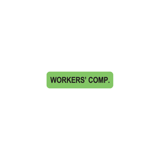 MAP121 WORKERS' COMP- Fluorescent Green 1-1/4" X 5/16" (Roll of 500)