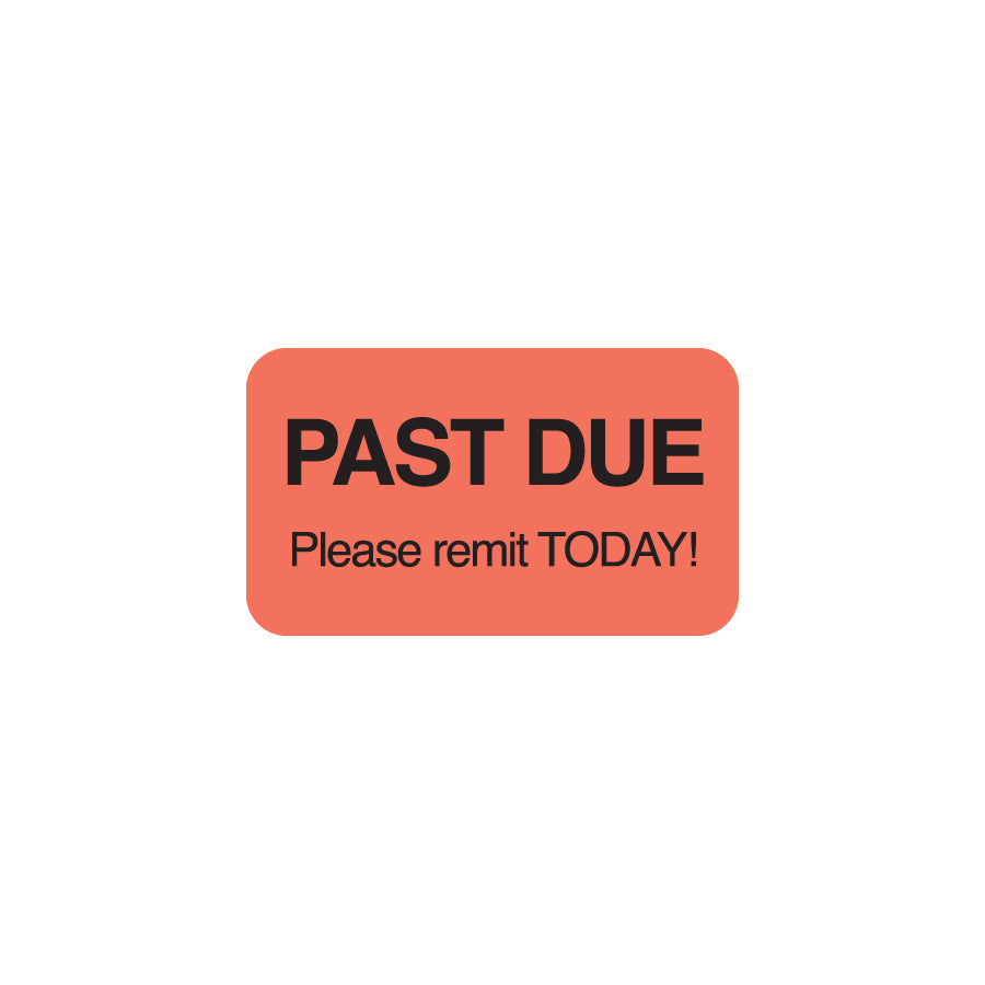 MAP1350 PAST DUE- Fluorescent Red 1-1/2" X 7/8" (Roll of 250)