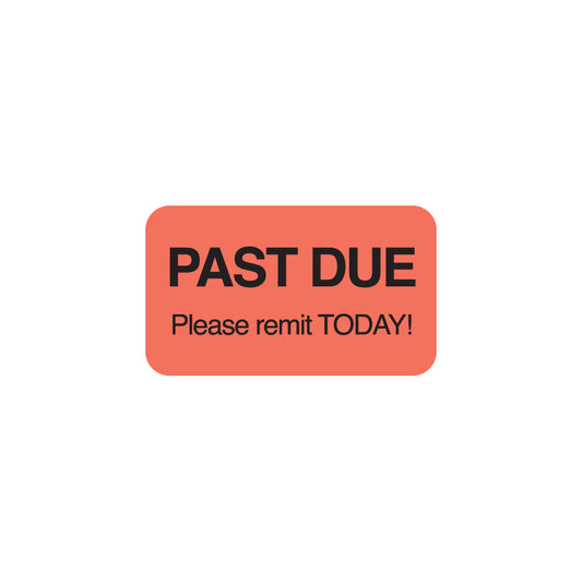 MAP1350 PAST DUE- Fluorescent Red 1-1/2" X 7/8" (Roll of 250)