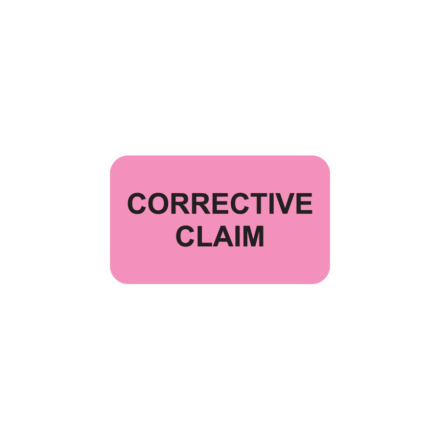 MAP1460 CORRECTIVE CLAIM- Fluorescent Pink 1-1/2" X 7/8" (Roll of 250)