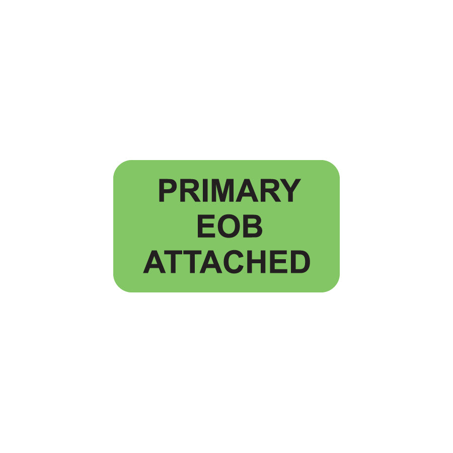 MAP1480 PRIMARY EOB ATTACHED- Fluorescent Green 1-1/2" X 7/8" (Roll of 250)