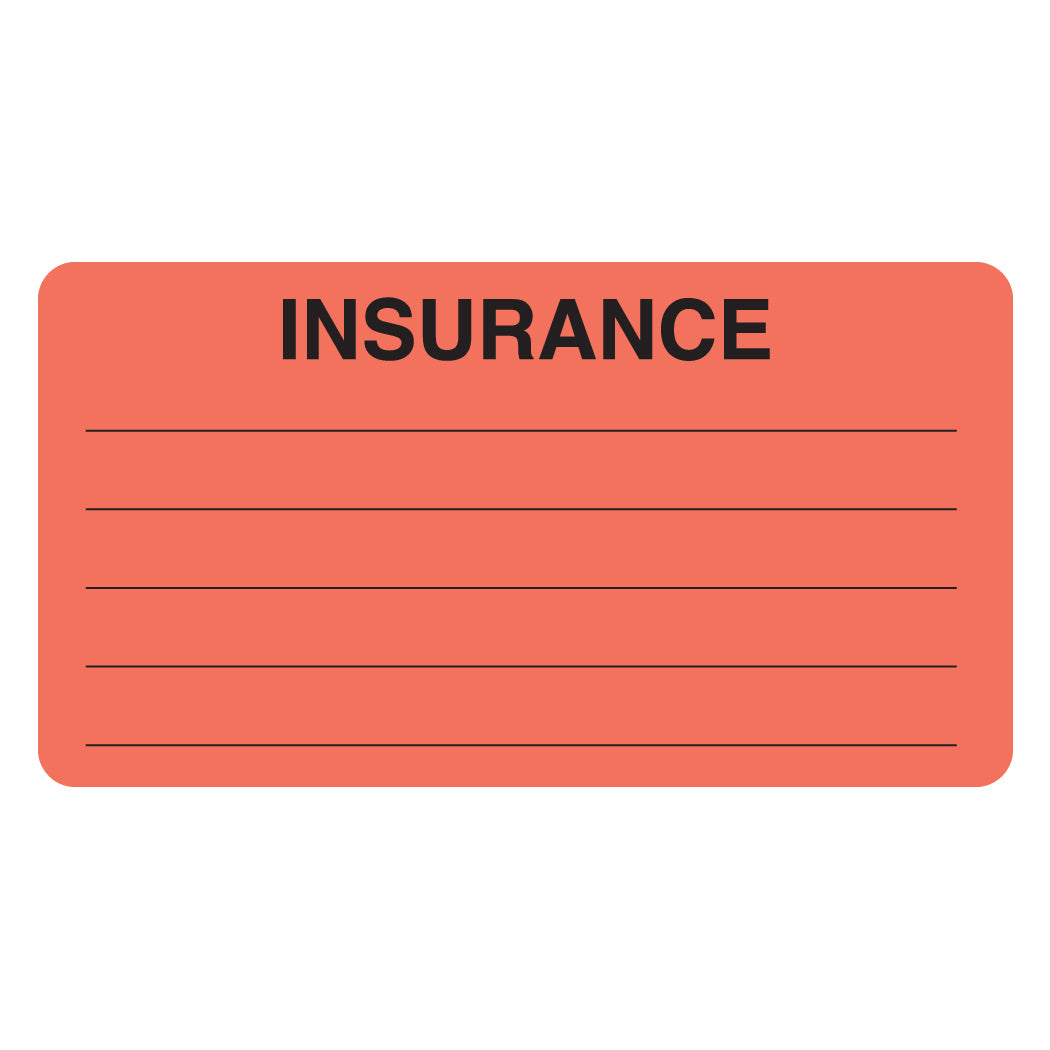 MAP1570 INSURANCE- Fl Red 3-1/4" X 1-3/4" (Roll of 250)