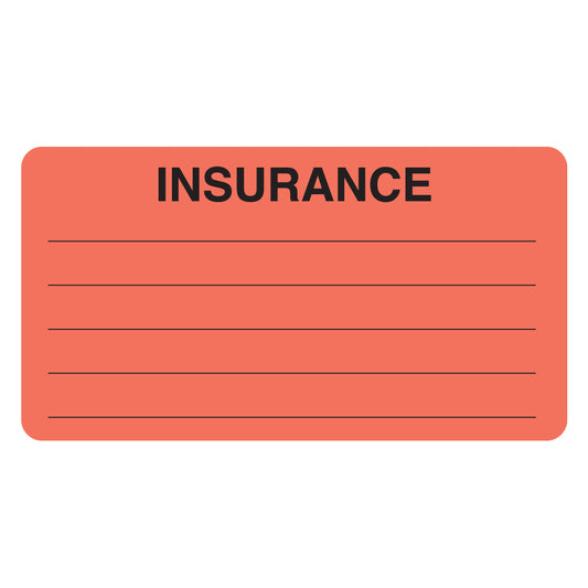 MAP1570 INSURANCE- Fl Red 3-1/4" X 1-3/4" (Roll of 250)