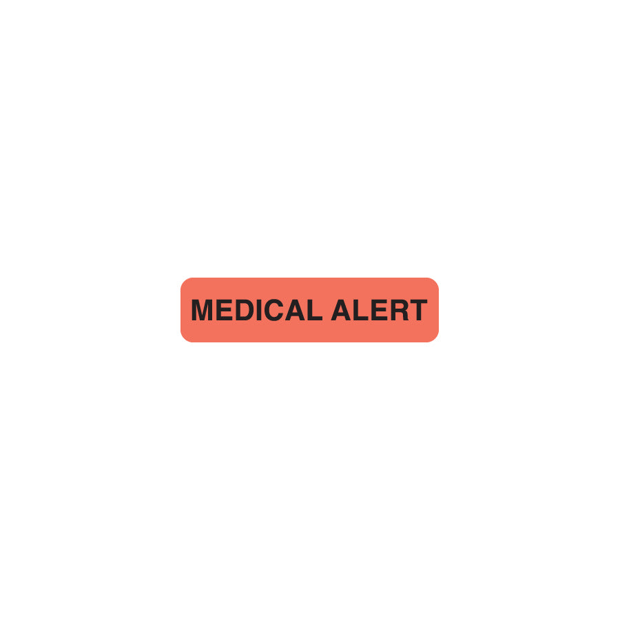 MAP164 MEDICAL ALERT-Fluorescent Red, 1-1/4" X 5/16"- Roll of 500