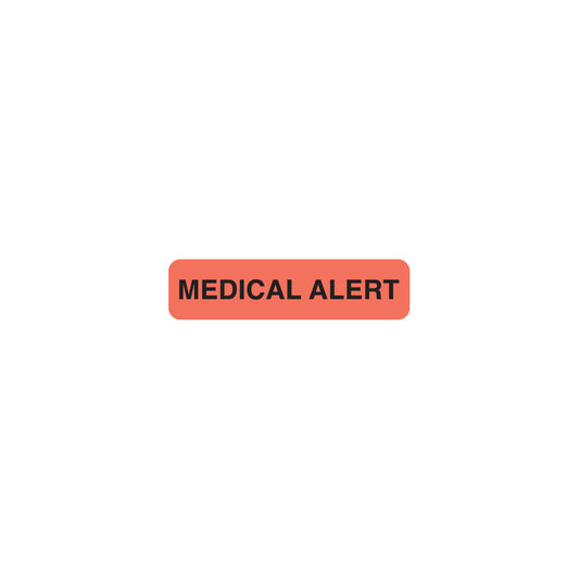 MAP164 MEDICAL ALERT-Fluorescent Red, 1-1/4" X 5/16"- Roll of 500