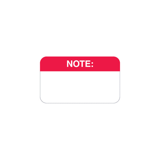 MAP1660 NOTE- Red/White 1-1/2" X 7/8" (Roll of 250)