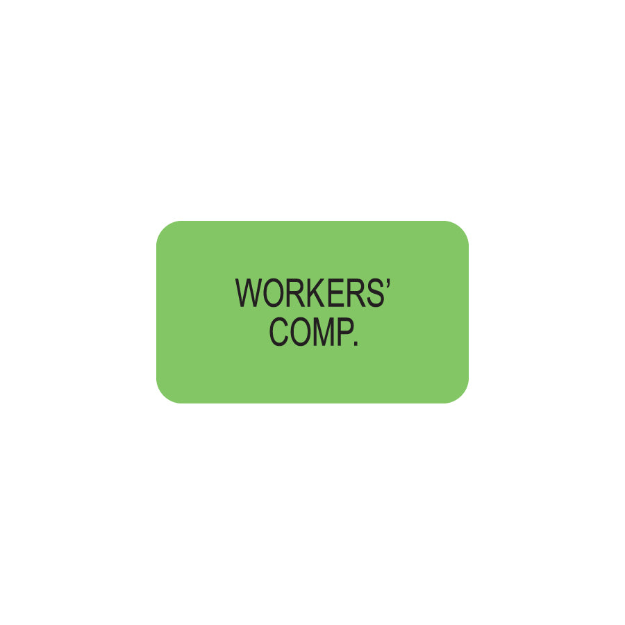 MAP1690 WORKERS' COMP- Fluorescent Green 1-1/2" X 7/8" (Roll of 250)