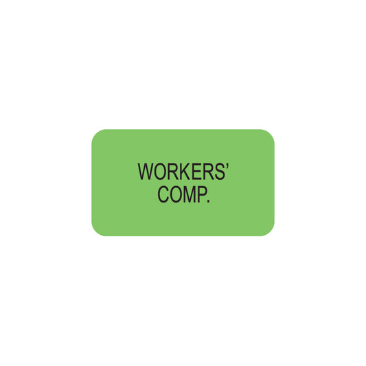 MAP1690 WORKERS' COMP- Fluorescent Green 1-1/2" X 7/8" (Roll of 250)