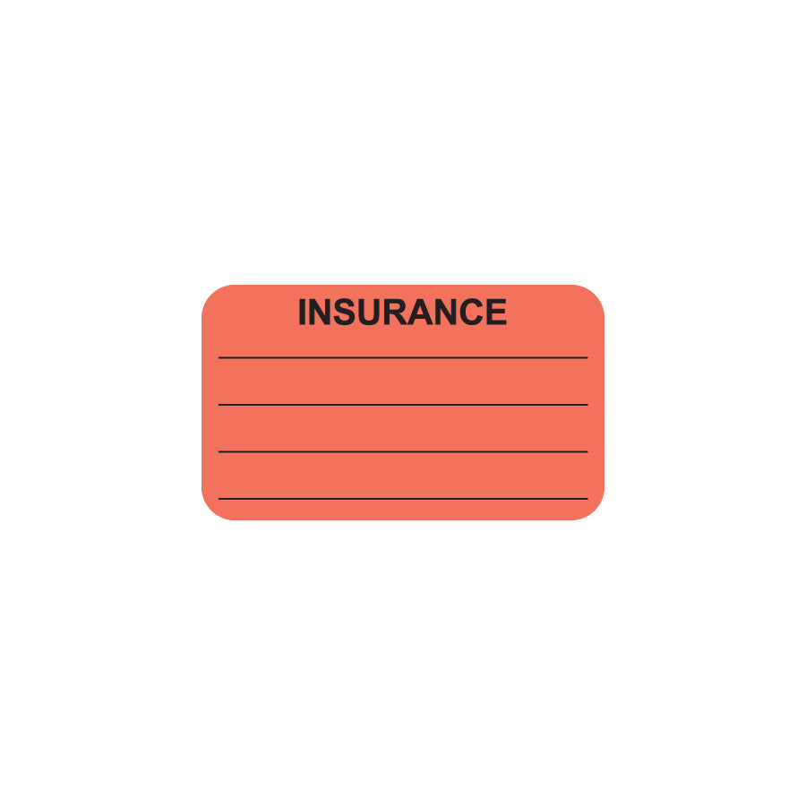 MAP1700 INSURANCE- Fluorescent Red 1-1/2" X 7/8"- Roll of 250