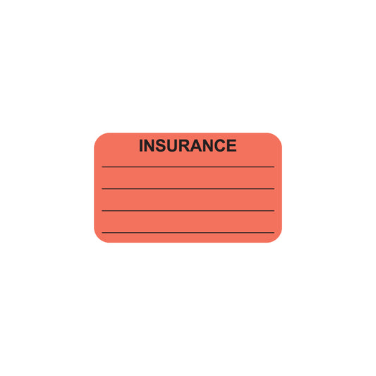 MAP1700 INSURANCE- Fluorescent Red 1-1/2" X 7/8"- Roll of 250