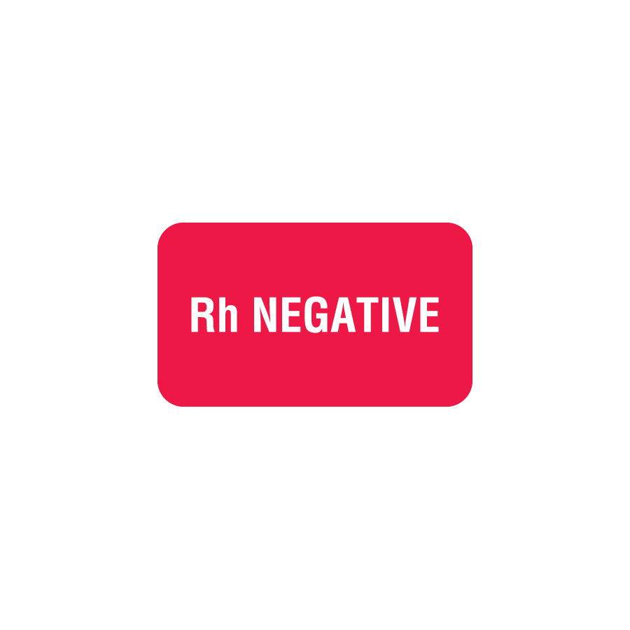 MAP1720 Rh NEGATIVE- Red 1-1/2" X 7/8" (Roll of 250)